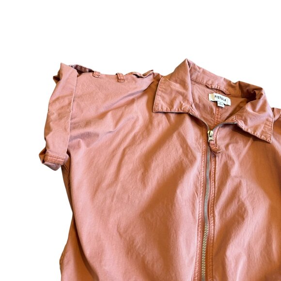 Pistola Coral Shorts Romper Short Sleeves Drawstring Waist Cotton Size Medium - Picture 3 of 10